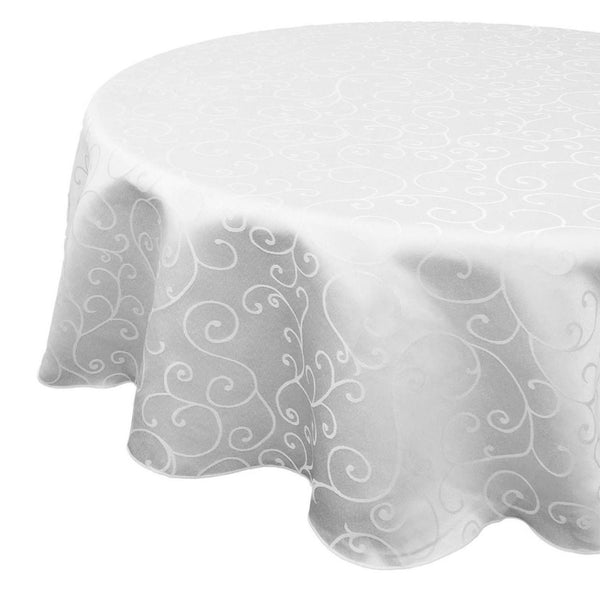 Multi Color Round Damask Polyester Tablecloth