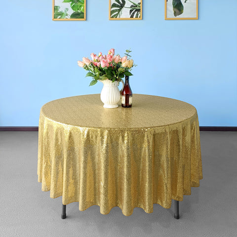 Multi Color Round Sequin Sparkly Tablecloth