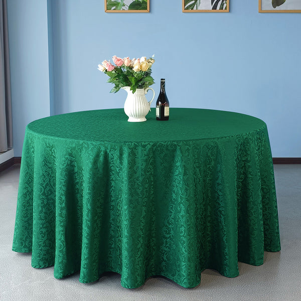 Multi Color Round Damask Polyester Tablecloth