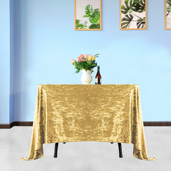 Multi Color Square Crushed Velvet Tablecloth