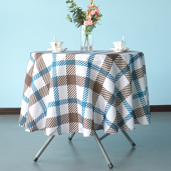 Multi Color Round Waterproof Polyester Tablecloth