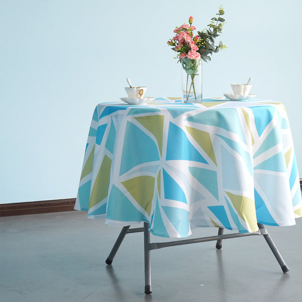 Multi Color Round Waterproof Polyester Tablecloth