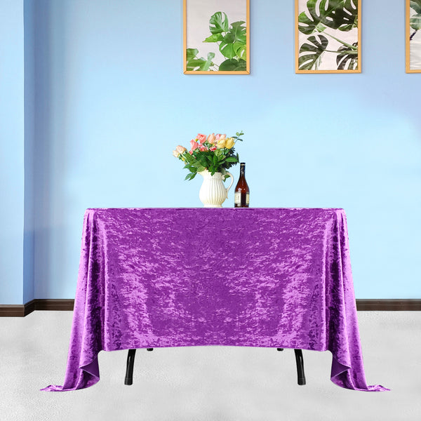 Multi Color Square Crushed Velvet Tablecloth