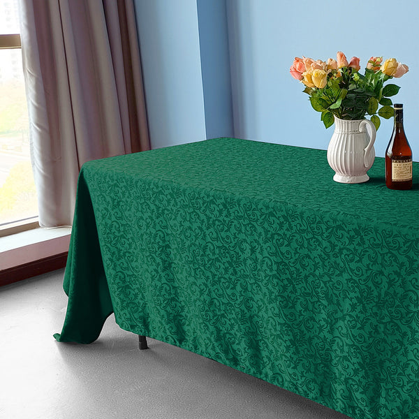 Multi Color Rectangle Damask Polyester Tablecloth