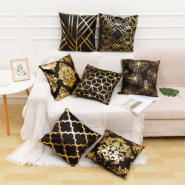 Gold Pillowslip Black And White Golden Painted Pillowcase Decorative Christmas Cushion Cover For Sofa Case Nap Pillowcases