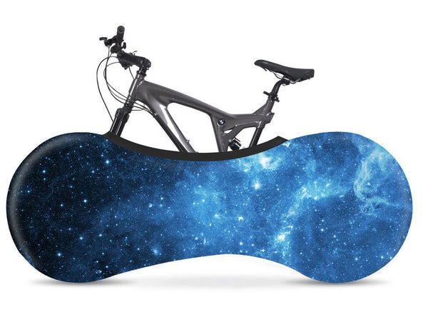 Galaxy Starry Sky Print Indoor Bike Cover Washable and Anti-dust Bicycle Wheel Cover High Elastic for All Bikes - kuogo