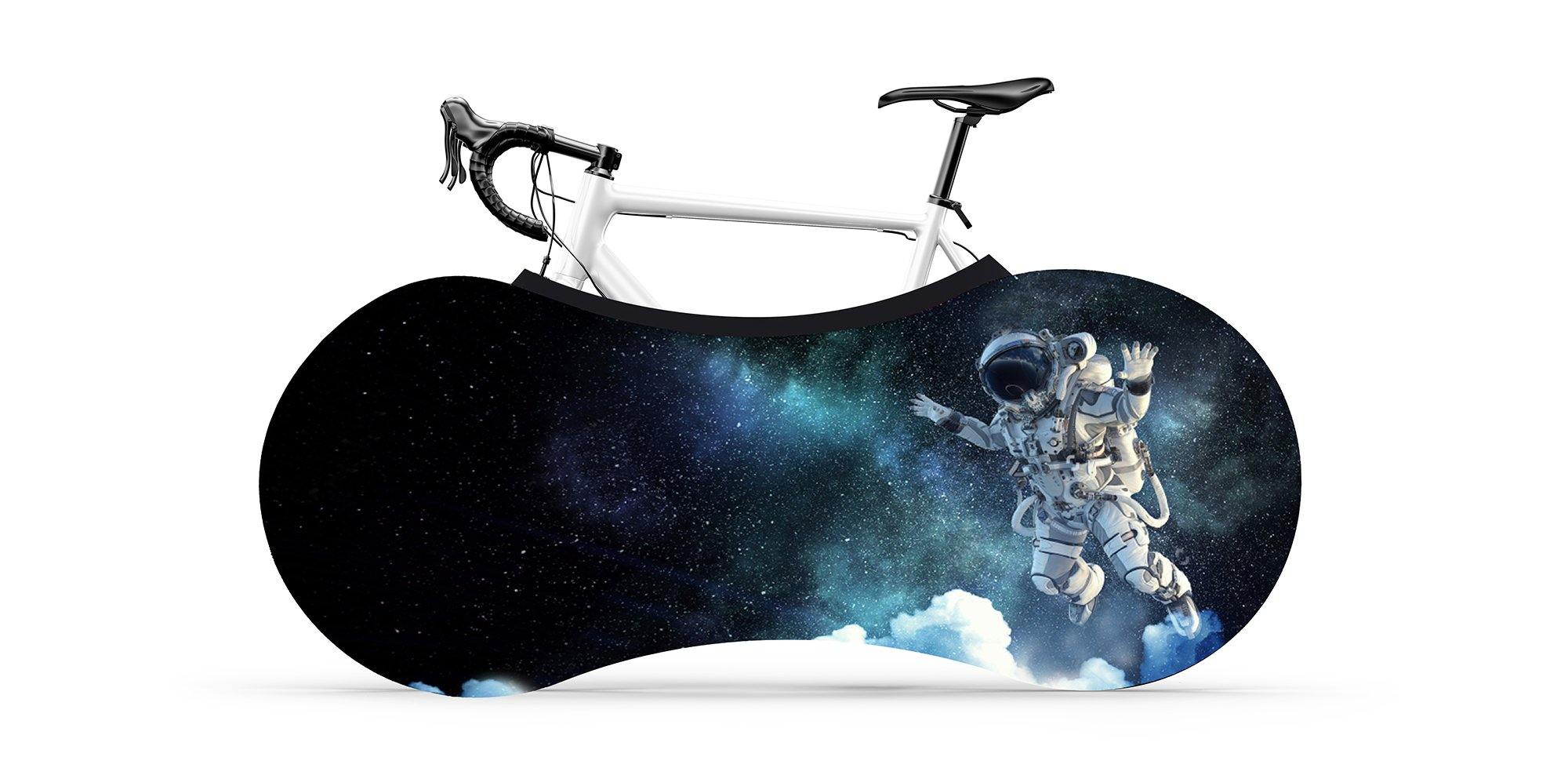 Astronaut Print Anti-dust Indoor Bike Storage Bag Bike Wheel Cover Washable High Elastic Tire Package for Tires of 22-26 Inches - kuogo