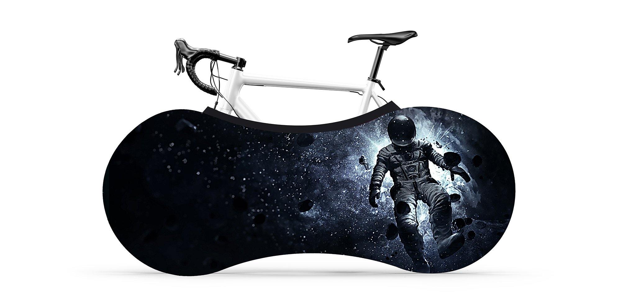 Astronaut Digital Print Bike Wheel Cover, Indoor Anti-Dust Mountain Bike Storage Bag, Washable and Elastic Bike Storage Wheel Cover - kuogo