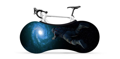 3D Astronaut in Space Print Indoor Elastic Bike Cover Washable and Dustproof Bicycle Wheel Cover for All Bikes - kuogo