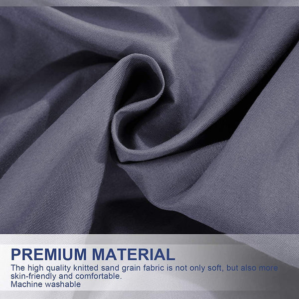 Grey Bed Skirt Wrap Around Elastic Dust Ruffles Solid Color Wrinkle and Fade Resistant with Adjustable Elastic Belt Easy to Install 15 Inch Drop - kuogo