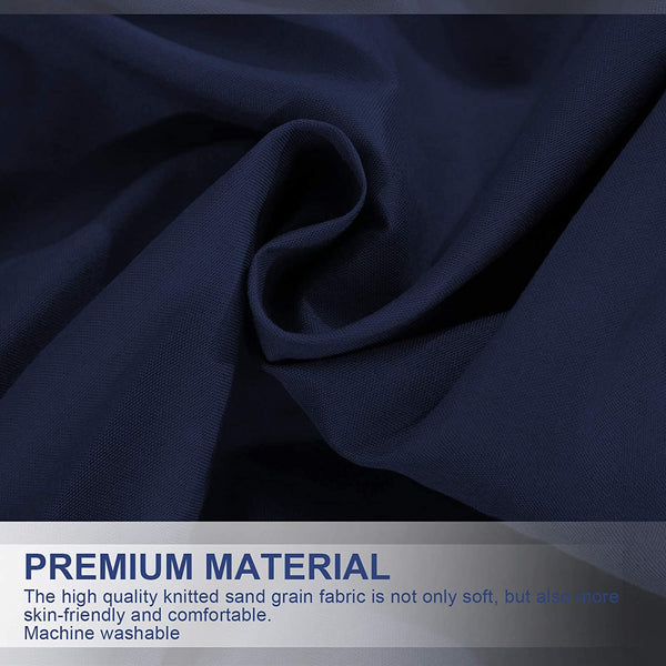 Navy Blue Bed Skirt 15-16 inch Drop Dust Ruffle Three Fabric Sides Wrap Around with Elastic No Top Easy Queen/King sizes - kuogo