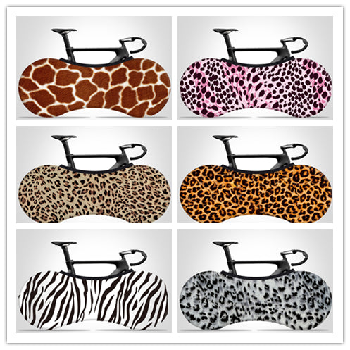 Zebra pattern Print Bike Cover Indoor Bicycle Wheel Cover Dust-proof Storage Bag High Elastic Fabric Bike Protector - kuogo