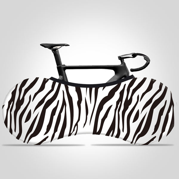 Zebra pattern Print Bike Cover Indoor Bicycle Wheel Cover Dust-proof Storage Bag High Elastic Fabric Bike Protector - kuogo