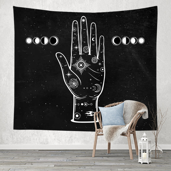 New Decorative Bohemian Polyester Tapestry Printed Wall White Tapestry Hanging cloth Wall Hanging Home Decor