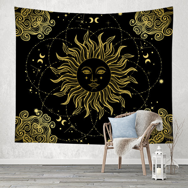 New Decorative Bohemian Polyester Tapestry Printed Wall White Tapestry Hanging cloth Wall Hanging Home Decor