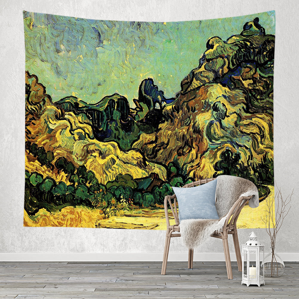 Oil Painting Art works Print Hanging Cloth Wall Tapestries Home Decoration Background