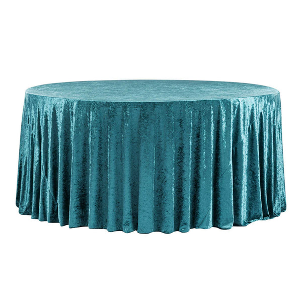 Multi Color Round Crushed Velvet Tablecloth